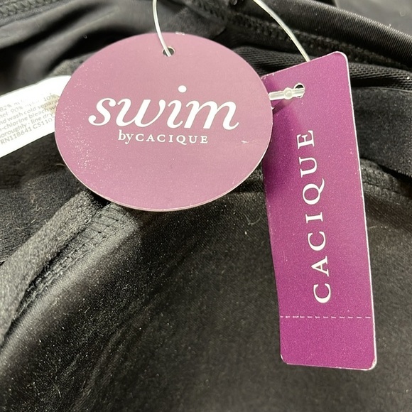 Swim by Cacique NWT Black Balconette Bra Tankini Top Size 42D - Picture 7 of 13